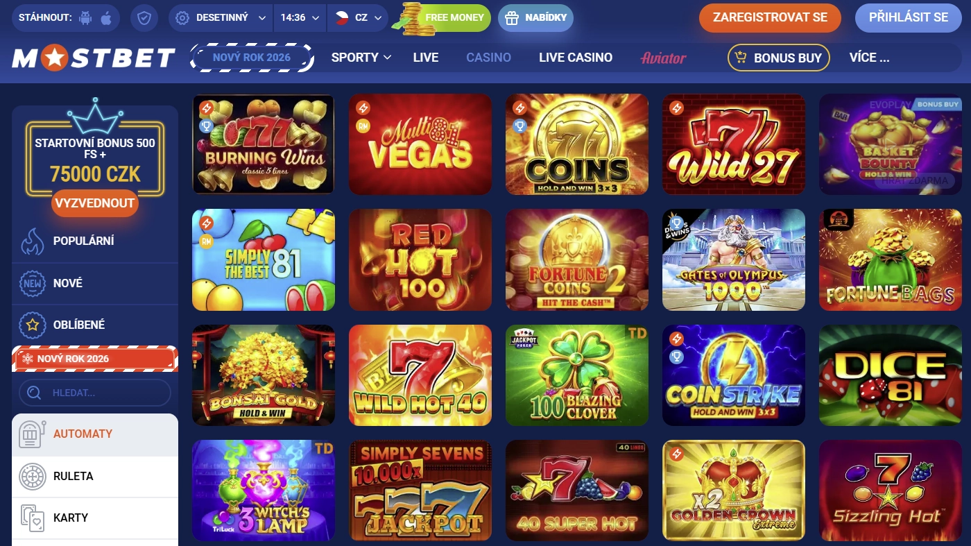 Hry v Mostbet Casino
